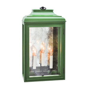 Lutyens Low Profile Lantern Sconce with Mirror, Estate, 3-Light (Stained)