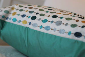Wooden Beads w/ Turquoise Silk Square
