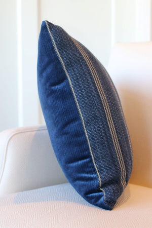 Tan On Blue Stripe 20" Square