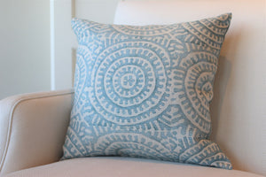 Blue Suzani 22" Square Pillow