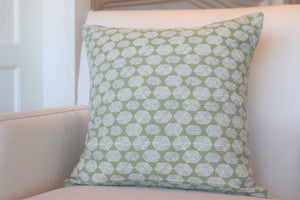 Six Sided Dot, Green 22" Square Pillow