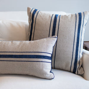 Blue On Tan Stripe 20" Square