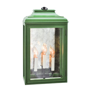 Lutyens Low Profile Lantern Sconce with Mirror, Estate, 3-Light (Stained)
