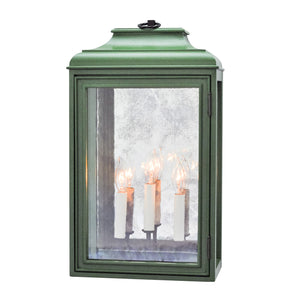 Lutyens Low Profile Lantern Sconce with Mirror, Estate, 3-Light (Stained)