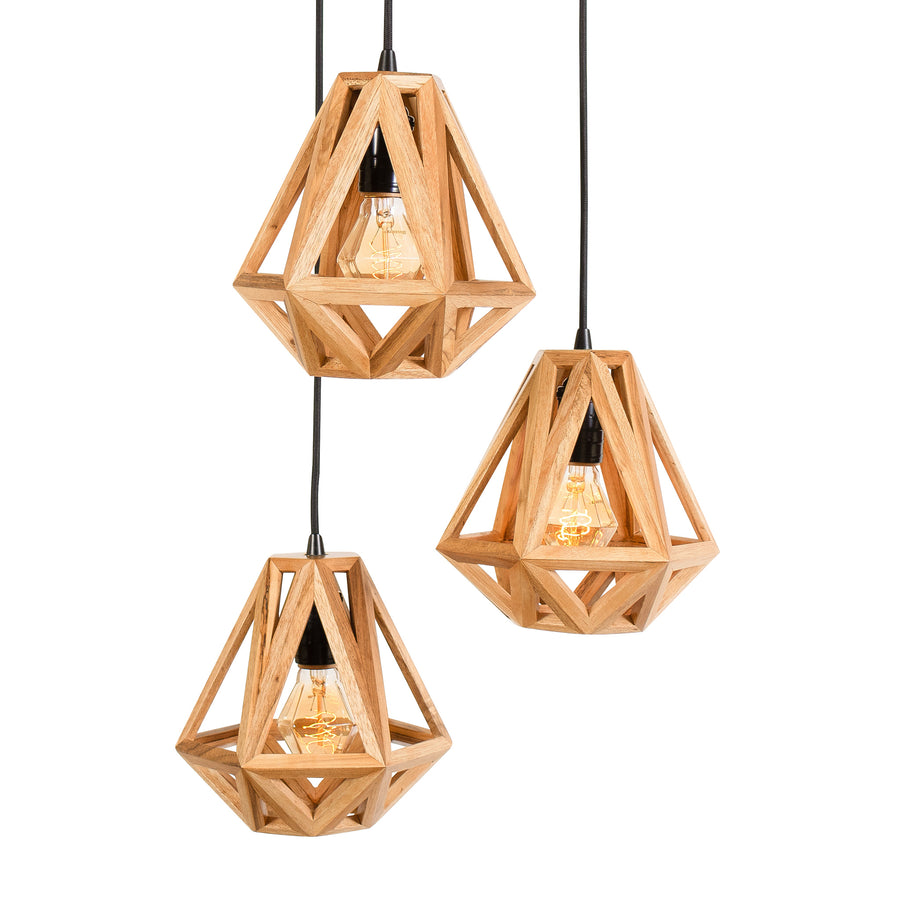 Metrique Pendant, Mini 3 on 1 Canopy (Stained)