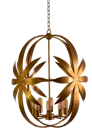 Fleur Chandelier, Estate, Hand-Hammered Finish