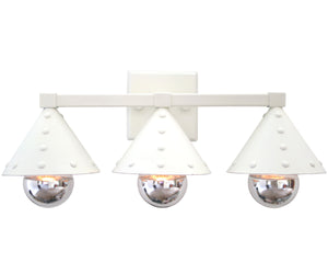 Rivet Round Triple Sconce, Small
