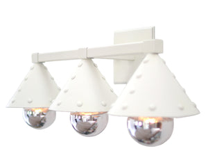 Rivet Round Triple Sconce, Small