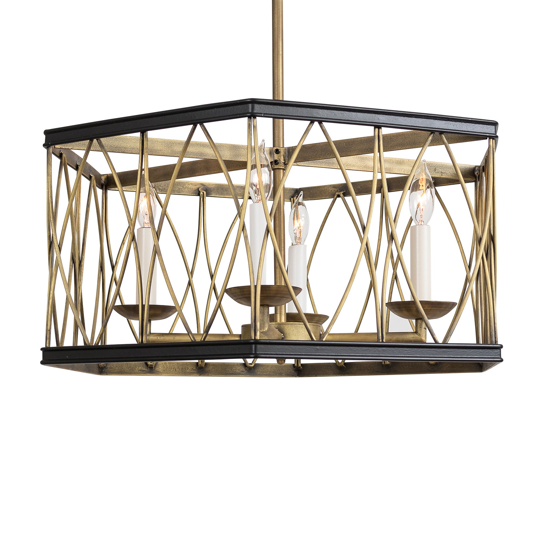 Montparnasse Hexagon Pendant, Medium, 4-light & Semi-Flush