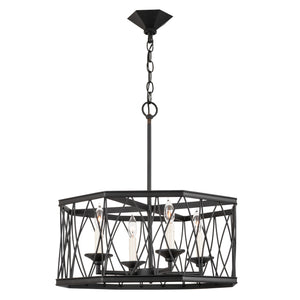 Montparnasse Octagon Pendant, Medium, 4-Light & Semi-Flush