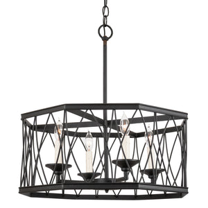 Montparnasse Octagon Pendant, Medium, 4-Light & Semi-Flush